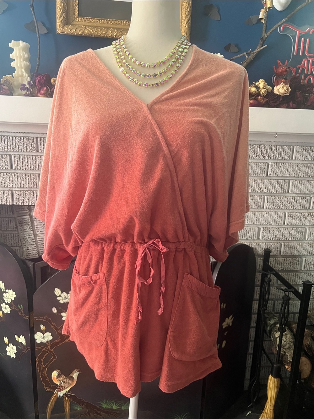 Young Fabulous & Broke Dusty Ombré Coral Terry Romper